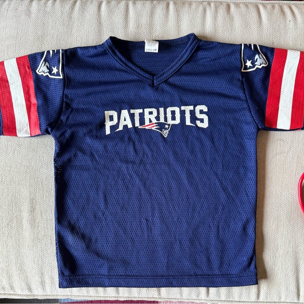 Patriots Kids Navy Blue Jersey and Helmet
